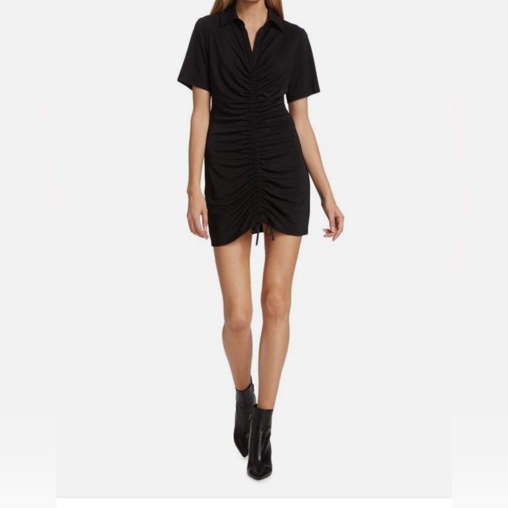 Alice + Olivia Marsha Ruched Front Polo Dress (Small)